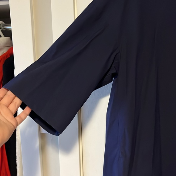 COS 3/4 Sleeve High-Collar Cotton Blouse - Picture 4 of 8